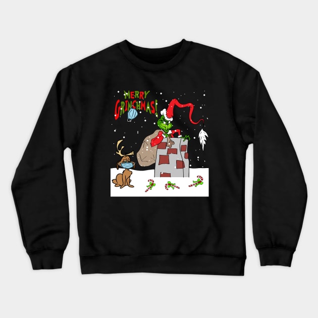 Funny Ugly Grinches Merry Christmas Gift Crewneck Sweatshirt by albertperino9943